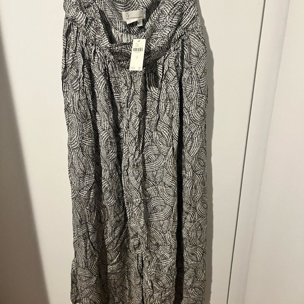 Anthropologie black and cream Textured loose pants